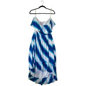 Lilly Pulitzer Striped Blue and White Midi Dress